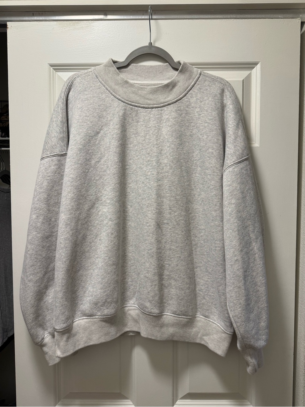 Abercrombie & Fitch Light Gray Womenβs Mock Neck Sweatshirt